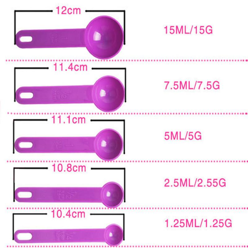 New 5Pcs/set Kitchen Measuring Spoon Teaspoon