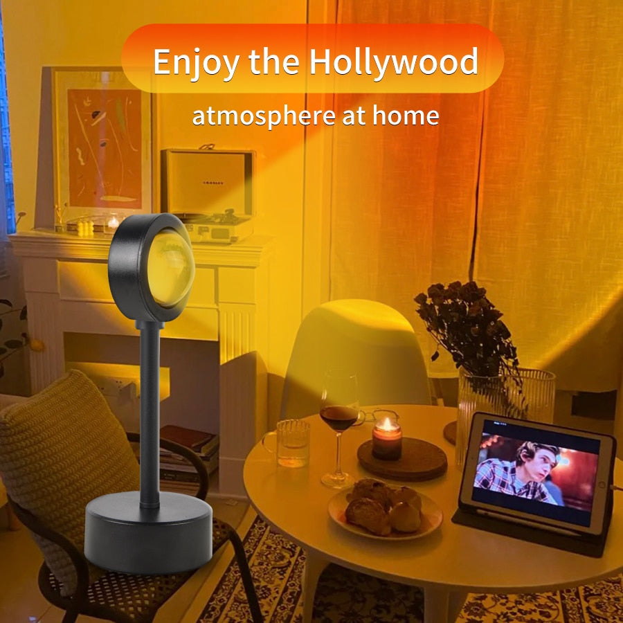 USB Sunset Lamp Sunset Projector Mood Light Bedroom Night