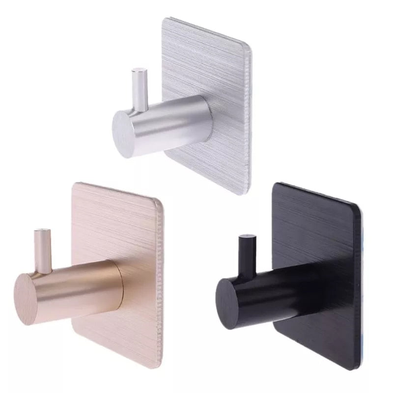 Stainless Steel Self Adhesive Wall Coat Rack Key Holder