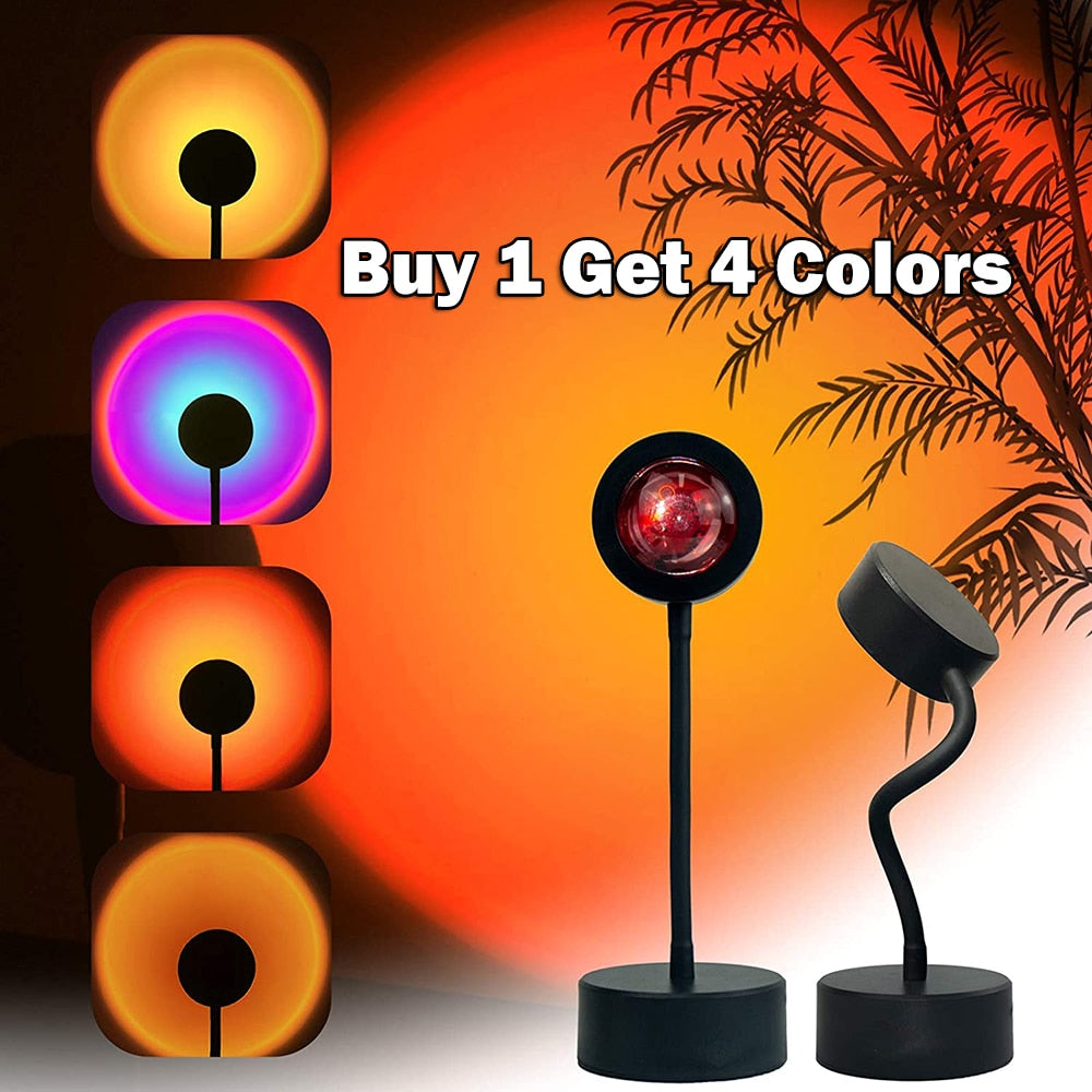 USB Sunset Lamp Sunset Projector Mood Light Bedroom Night