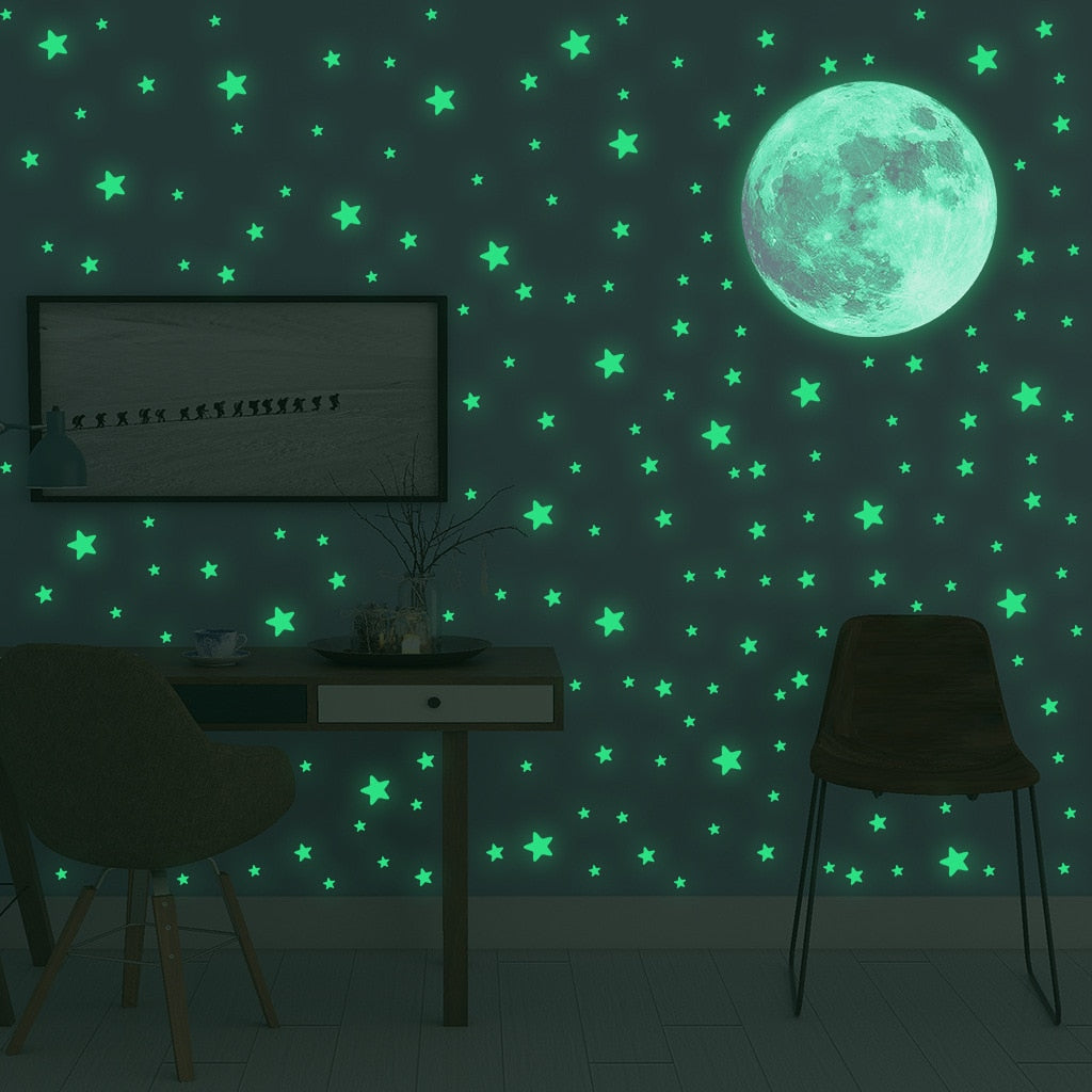 Luminous Moon Stars Wall Stickers