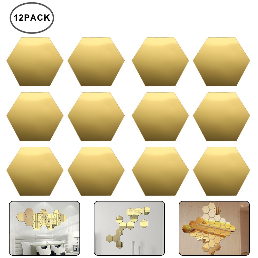 Hexagon Mirror Wall Stickers