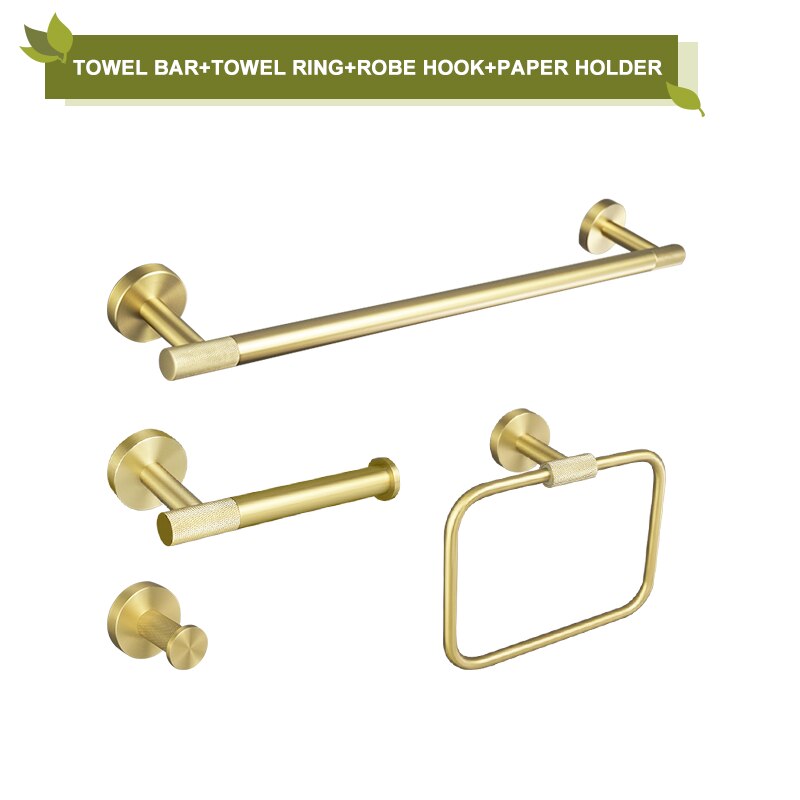 Brushed Gold Stainless Steel Bathroom Accessories