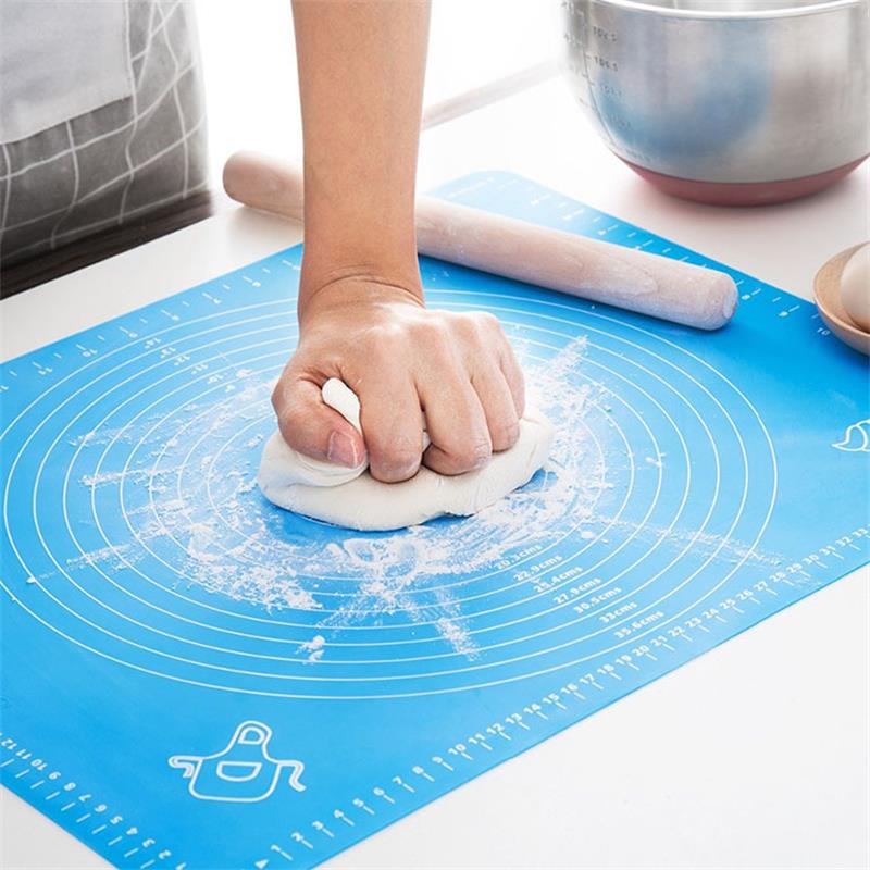 Blue Silicone Kitchen Baking Mat with Handy Guide