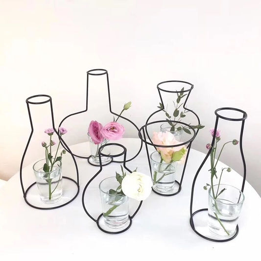 Striking Metalic Flowers Vases