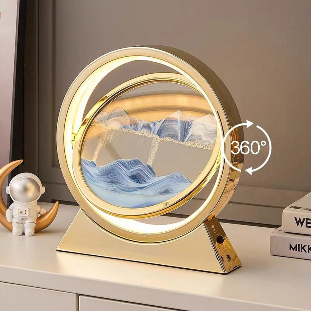 Rotating Sand Hourglass LED Lamp