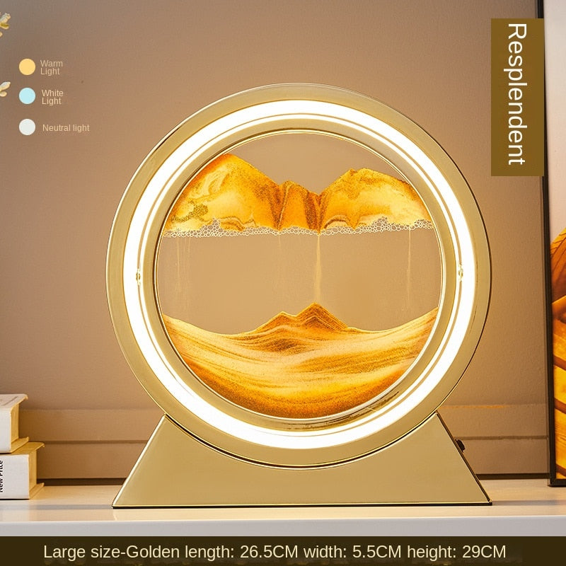 Rotating Sand Hourglass LED Lamp