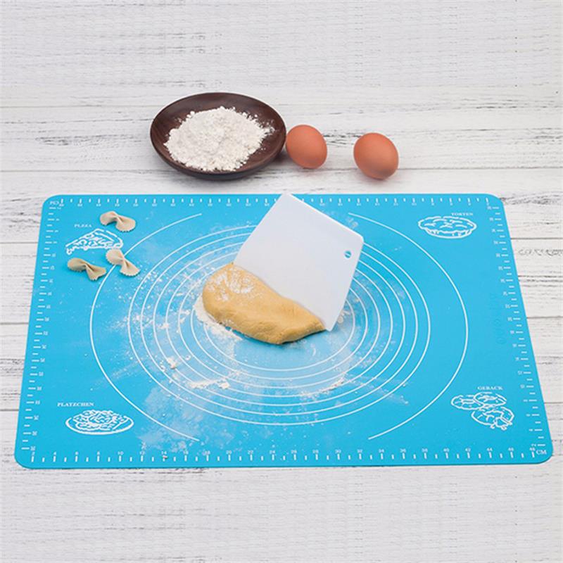 Blue Silicone Kitchen Baking Mat with Handy Guide