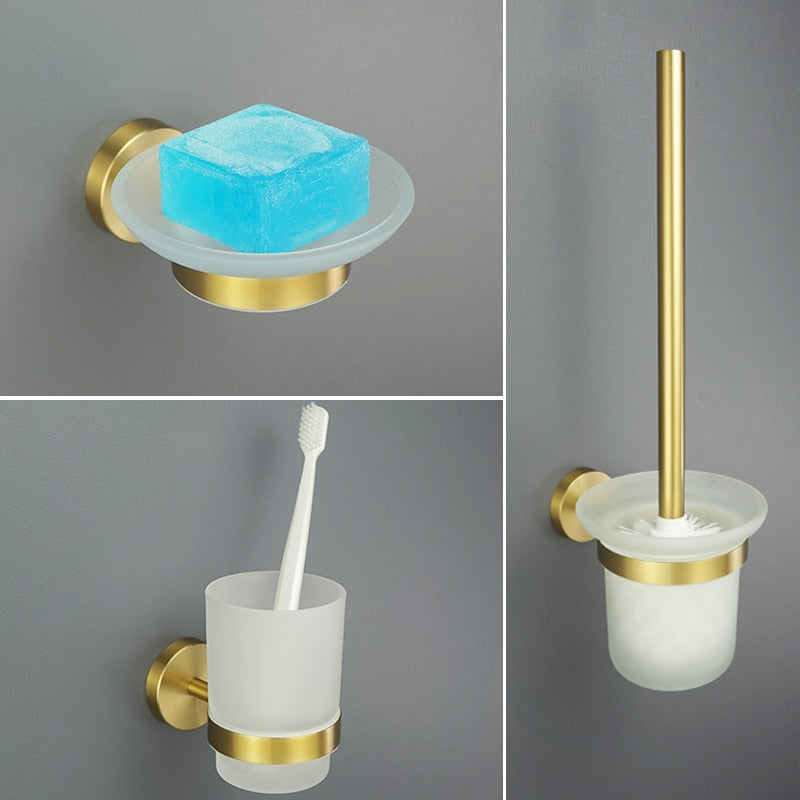 Brushed Gold Stainless Steel Bathroom Accessories