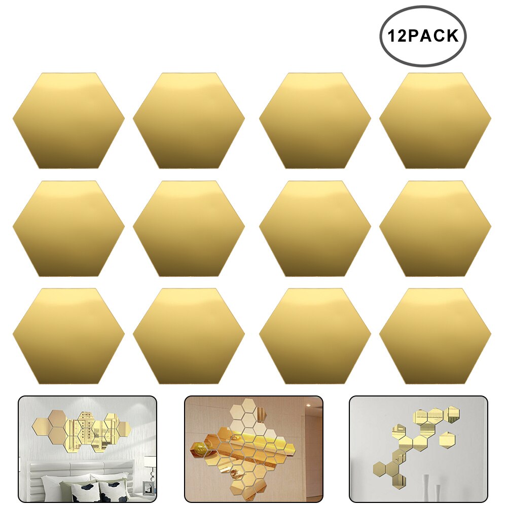 Hexagon Mirror Wall Stickers