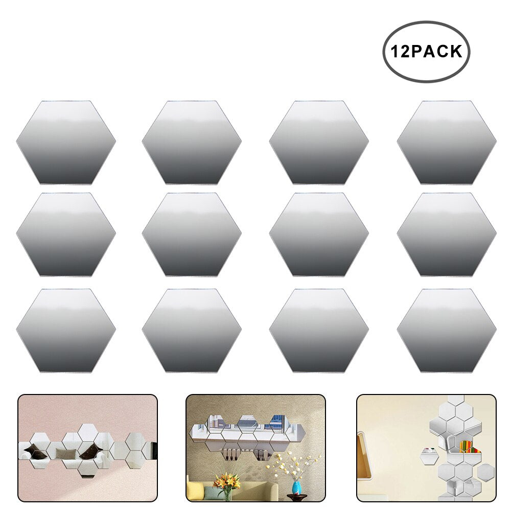 Hexagon Mirror Wall Stickers