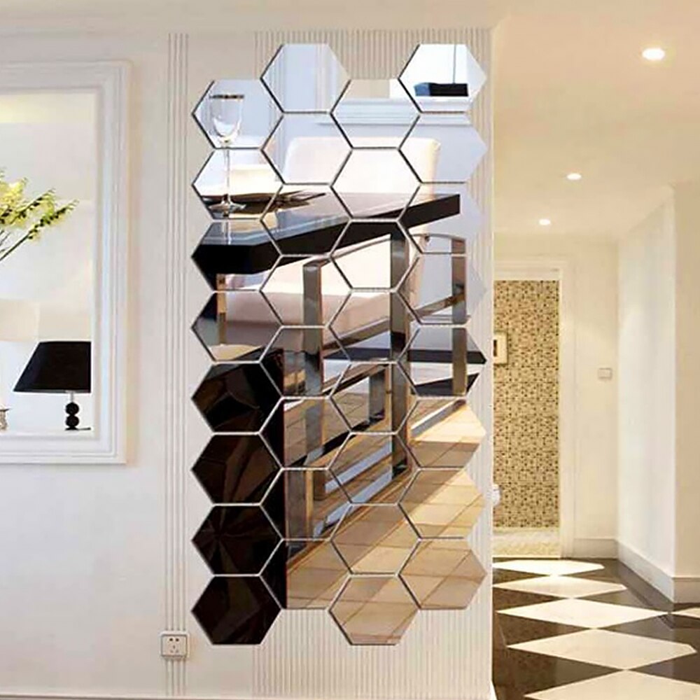 Hexagon Mirror Wall Stickers