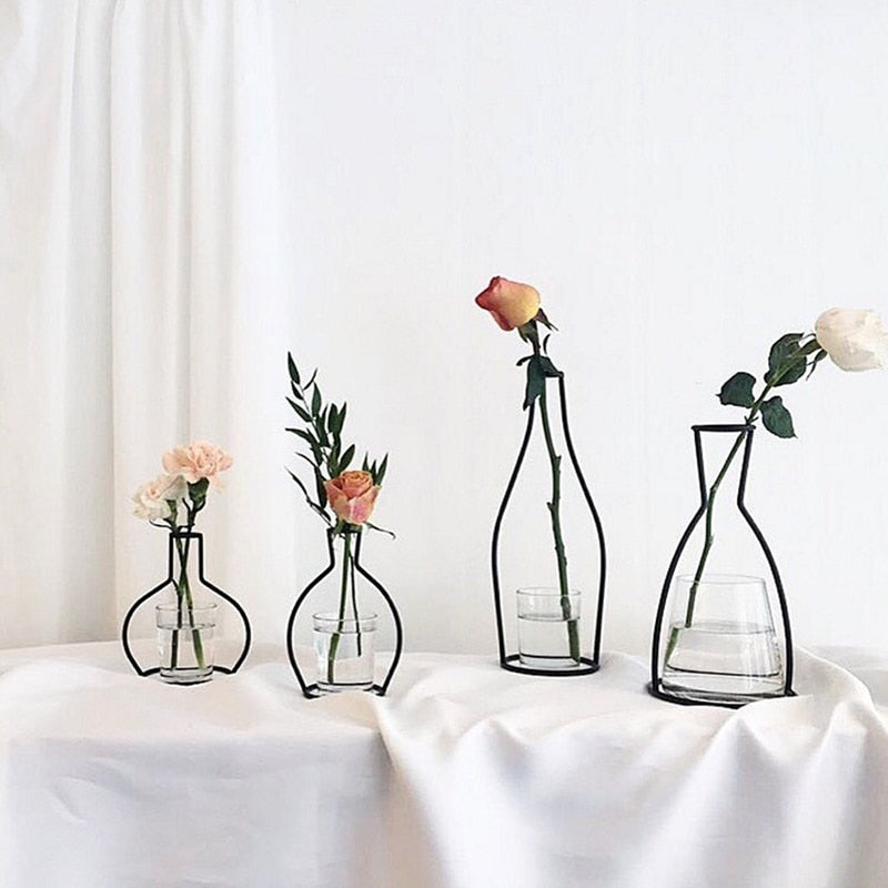 Striking Metalic Flowers Vases